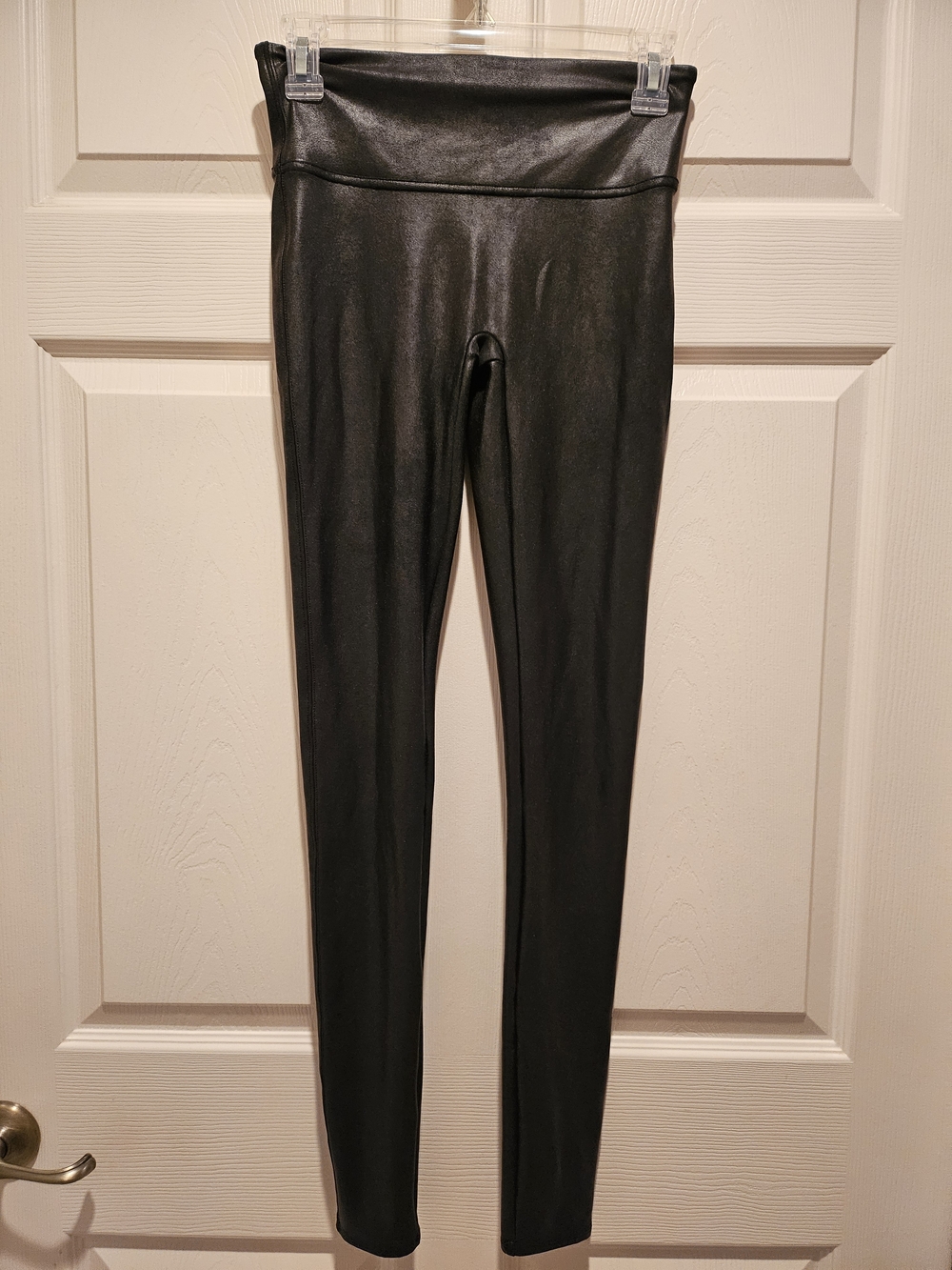 SPANX Black Leggings with Red Brand Tag